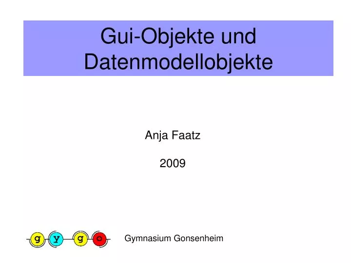 gui objekte und datenmodellobjekte