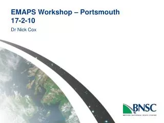 EMAPS Workshop – Portsmouth 17-2-10