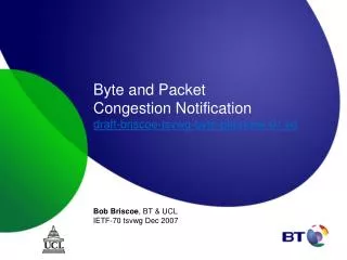 Byte and Packet Congestion Notification draft-briscoe-tsvwg-byte-pkt-mark-01.txt