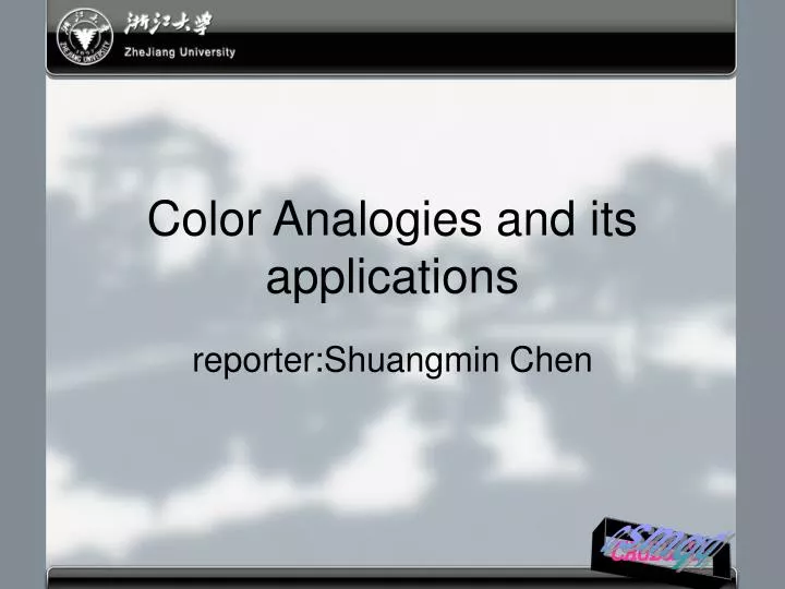 color analogies and its applications