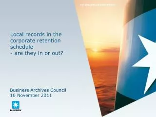 Local records in the corporate retention schedule - are they in or out?