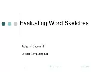 Evaluating Word Sketches