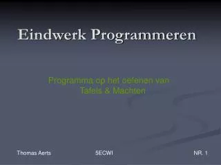 eindwerk programmeren