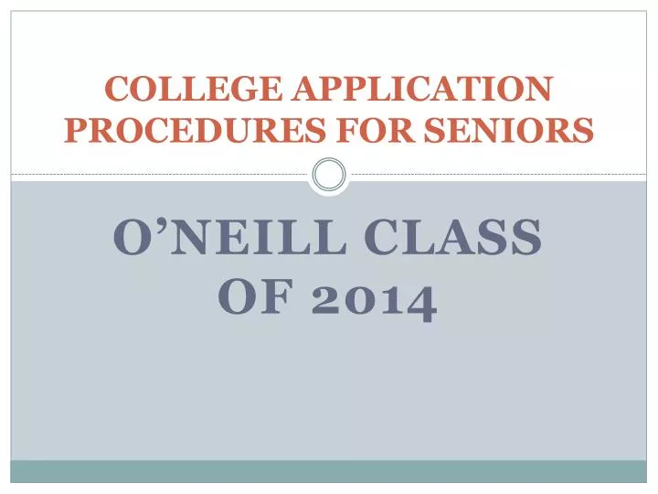 college application procedures for seniors