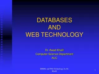 DATABASES AND WEB TECHNOLOGY