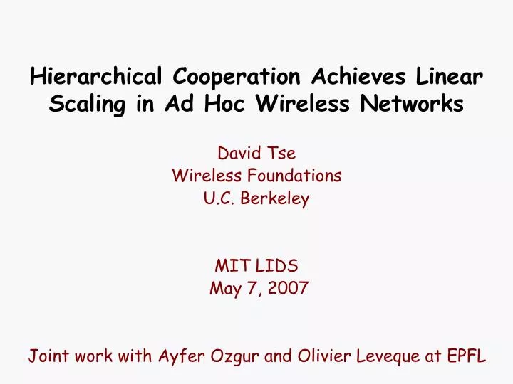 hierarchical cooperation achieves linear scaling in ad hoc wireless networks