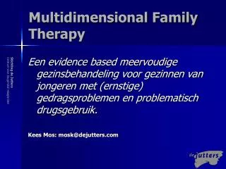 Multidimensional Family Therapy