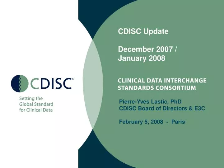 cdisc update december 2007 january 2008
