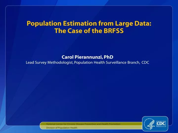 population estimation from large data the case of the brfss
