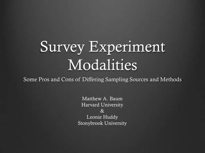 survey experiment modalities