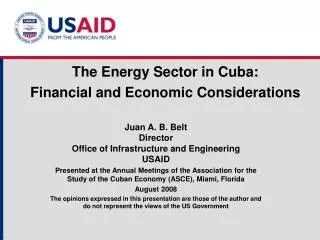 The Energy Sector in Cuba: Financial and Economic Considerations