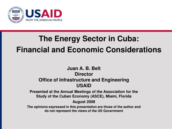the energy sector in cuba financial and economic considerations