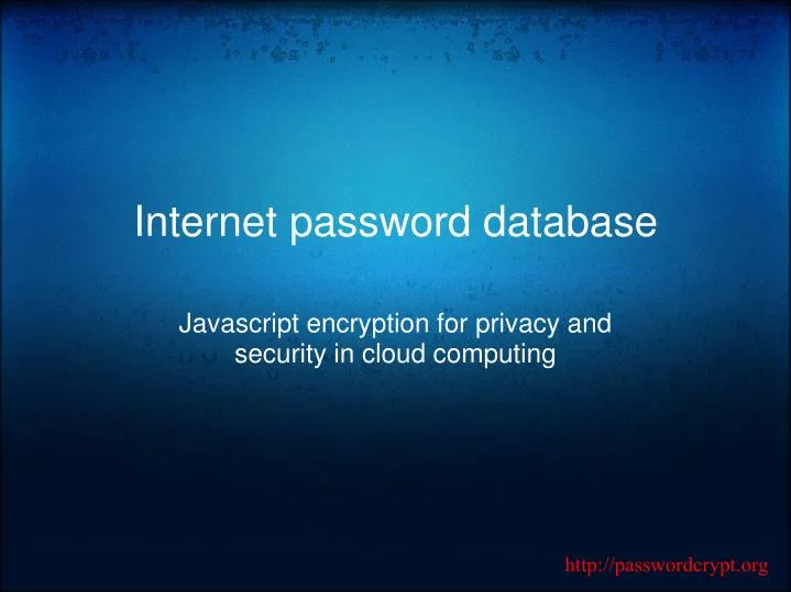 internet password database