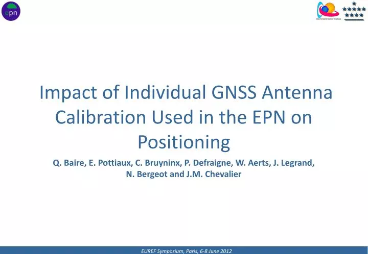 impact of individual gnss antenna calibration used in the epn on positioning