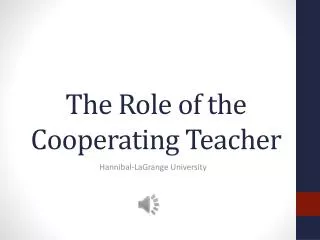 The Role of the Cooperating Teacher