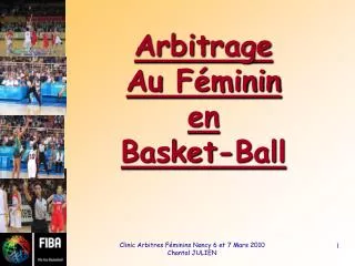 Arbitrage Au Féminin en Basket-Ball