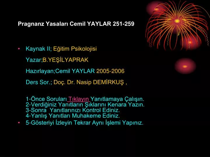 pragnanz yasalar cemil yaylar 251 259