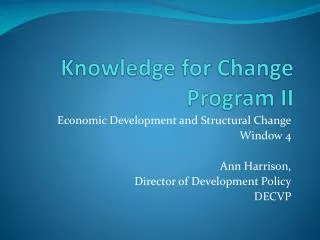 Knowledge for Change Program II
