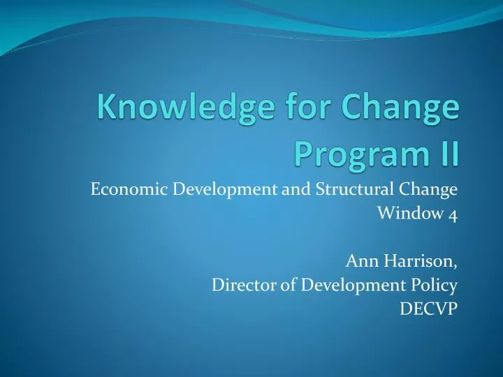 knowledge for change program ii