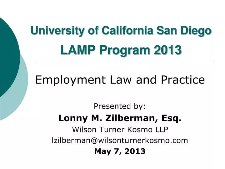university of california san diego lamp program 2013
