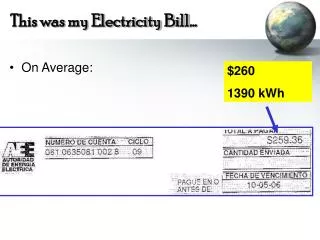 This was my Electricity Bill…