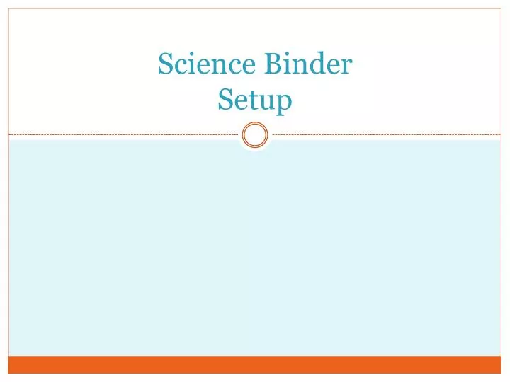 science binder setup
