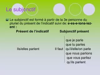 le subjonctif