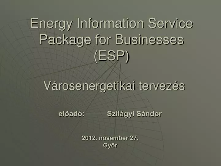 energy information service package for businesses esp