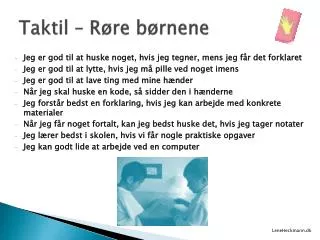 taktil r re b rnene