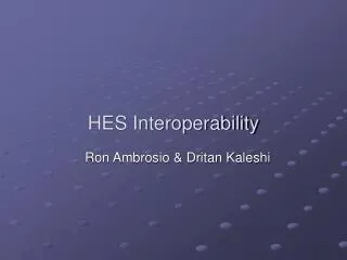 HES Interoperability