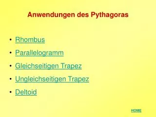 Anwendungen des Pythagoras