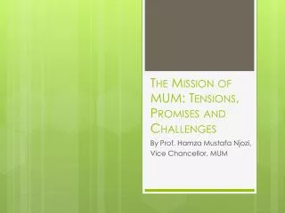 The Mission of MUM: Tensions, Promises and Challenges