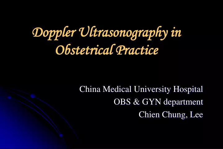 doppler ultrasonography in obstetrical practice