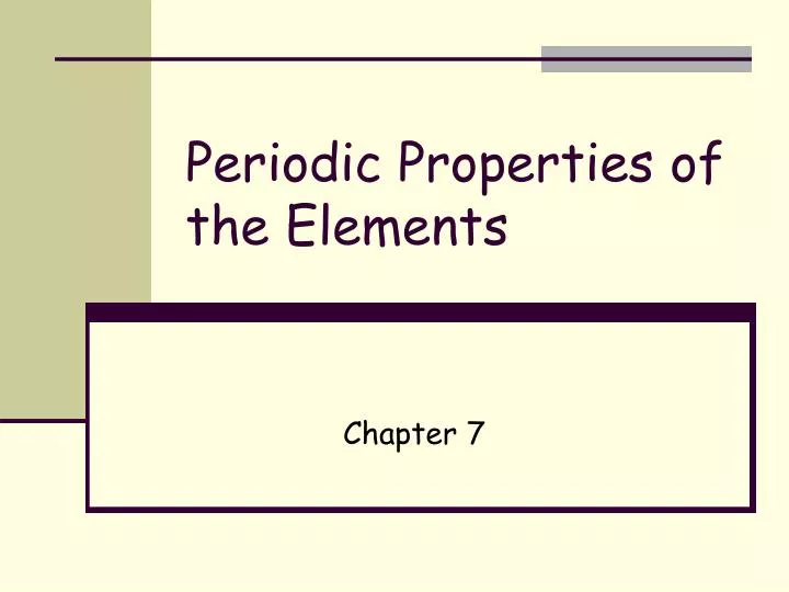 periodic properties of the elements