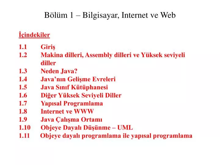 b l m 1 bilgisayar internet ve web