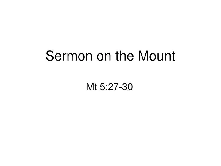 sermon on the mount