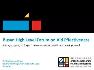 Busan High Level Forum on Aid Effectiveness