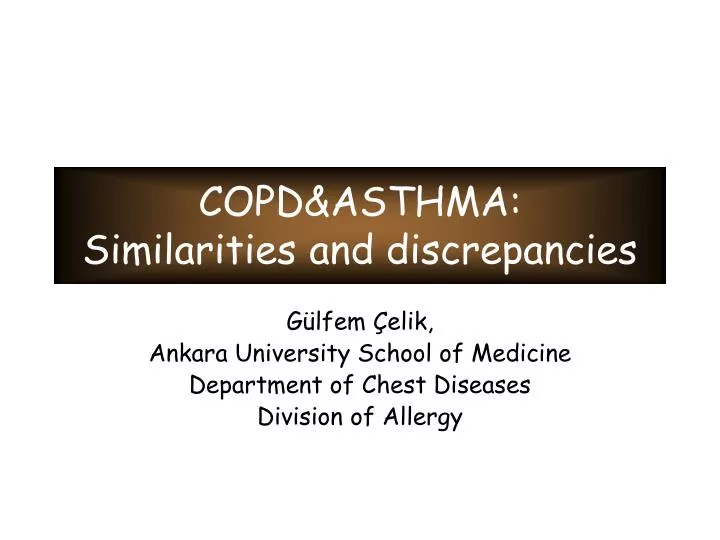 copd asthma similarities and discrepancies