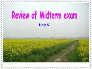 Review of Midterm exam