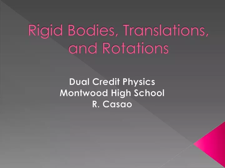 rigid bodies translations and rotations