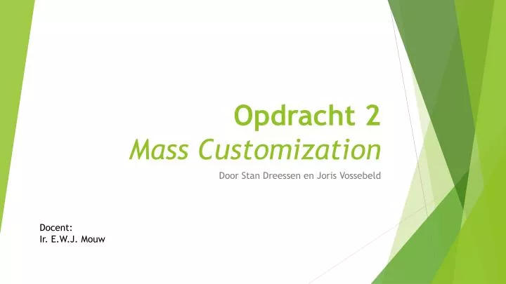 opdracht 2 mass customization