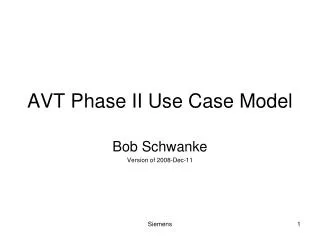 AVT Phase II Use Case Model