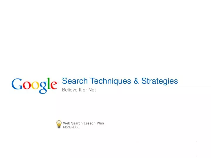 search techniques strategies