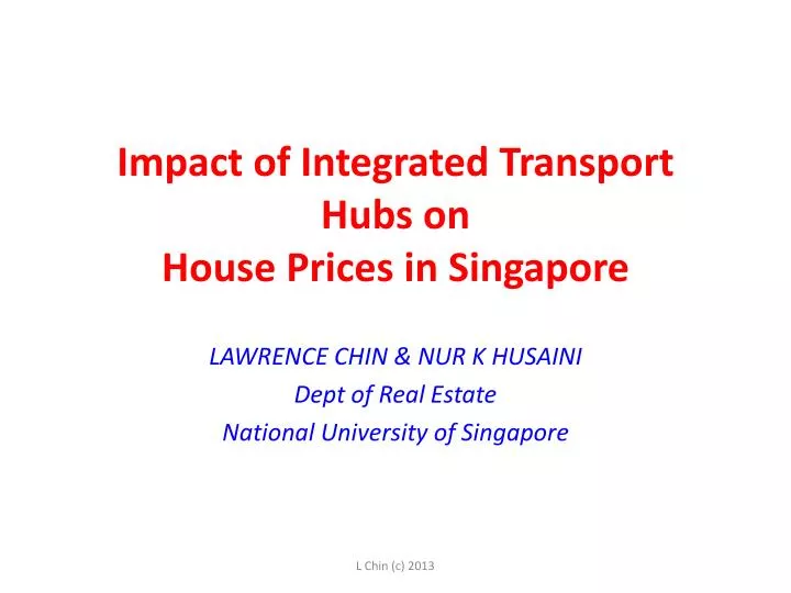 impact of integrated transport hubs on house prices in singapore