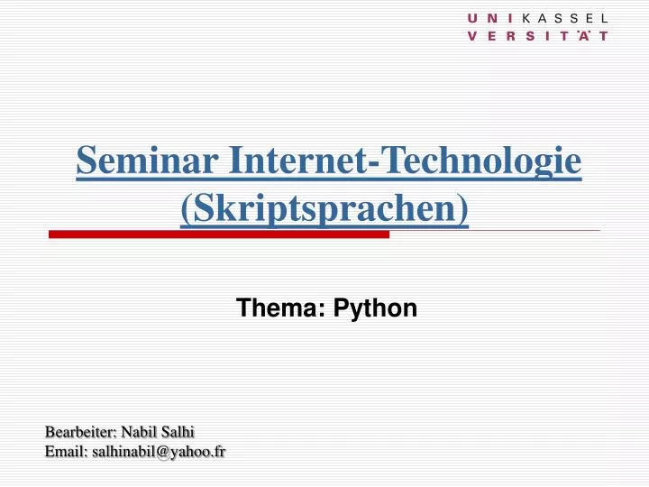 seminar internet technologie skriptsprachen