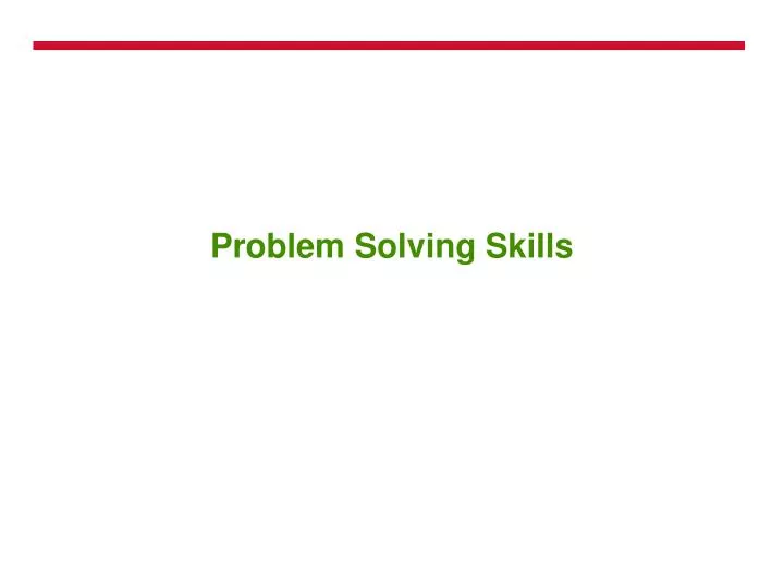 problem solving skills