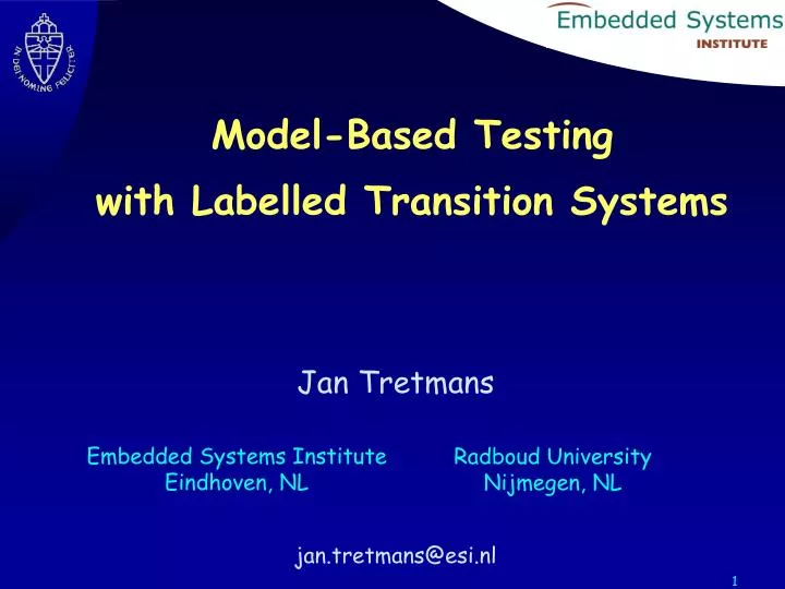 model based testing with labelled transition systems