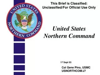 Col Gene Pino, USMC USNORTHCOM/J7