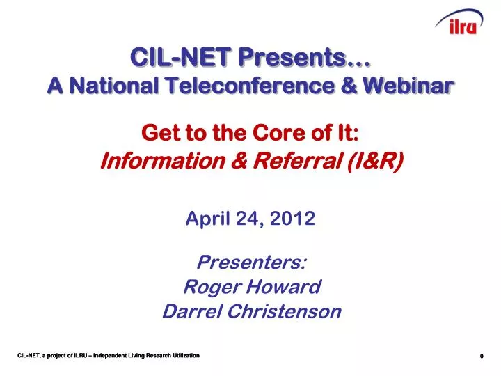 cil net presents a national teleconference webinar