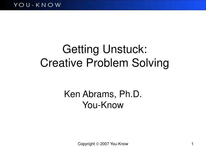 getting unstuck creative problem solving